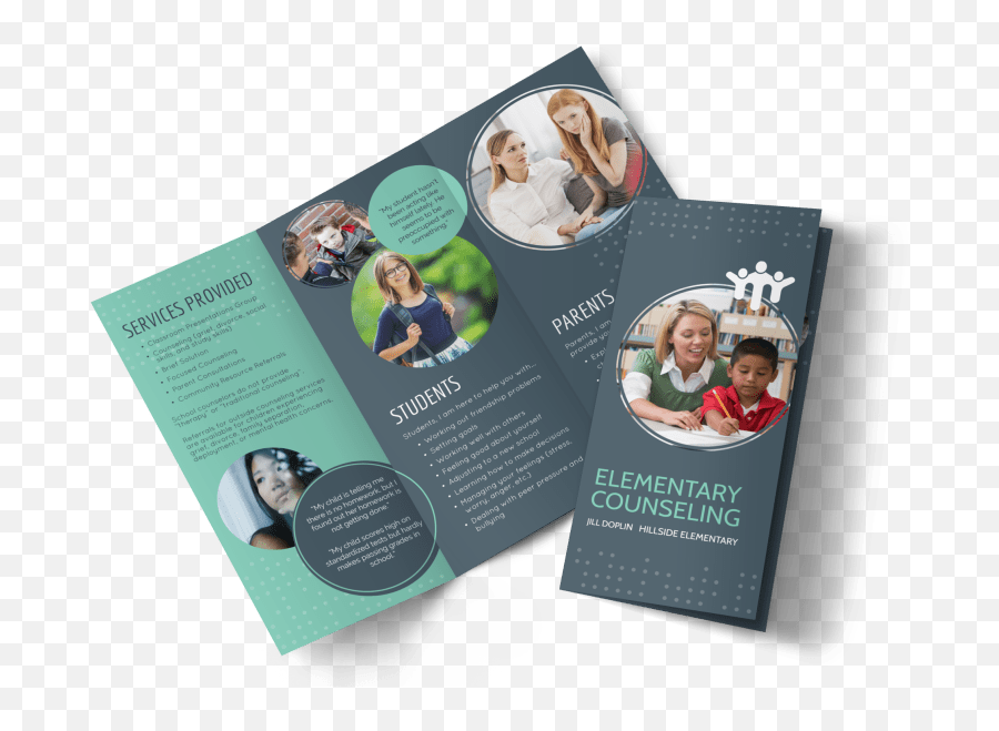 Elementary School Counseling Tri - Fold Brochure Counseling Brochure Examples Emoji,Managing Your Emotions Elementary School