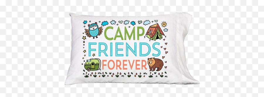 Camp Friend Forever Forest Pillowcase - Decorative Emoji,Throws A Animal Emoticon