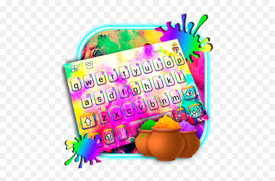 Colorful Holi Dream Keyboard Theme - Language Emoji,Predictive Text With Emojis S8