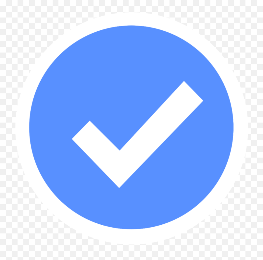 Blue Tick Emoji - Vertical,Badge Emoticons Text