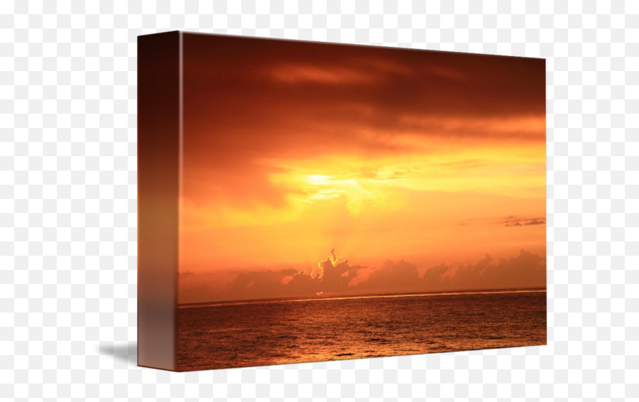 Red Dawn Sky Over The Caribbean Sea - Horizon Emoji,Gold Sky Emotions