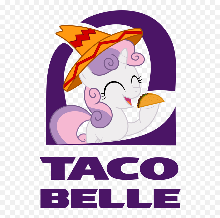 Download Taco Belle Taco Text Purple - Sweetie Belle Taco Bell Emoji,Taco Bell Emoji