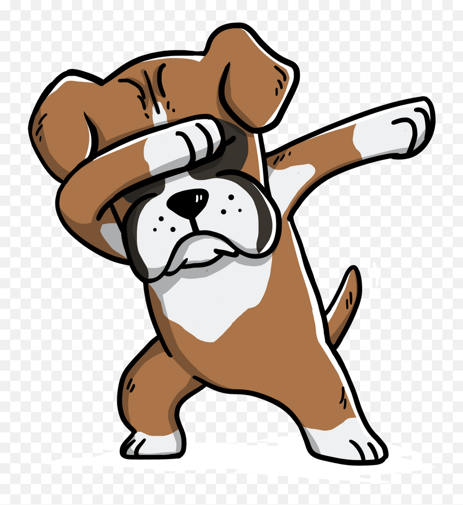 Funny Boxer Dog Dabbing Framed Art Print By Barktrends - Cute Husky Drawing Easy Emoji,Boxer Emoji