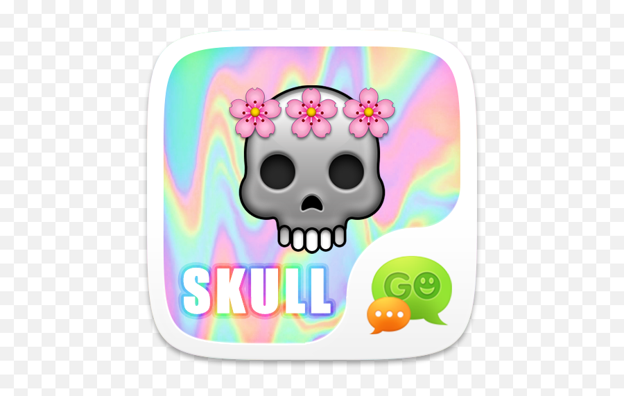 Go Sms Skull Sticker - Go Sms Emoji,Facebook Emojis Skull