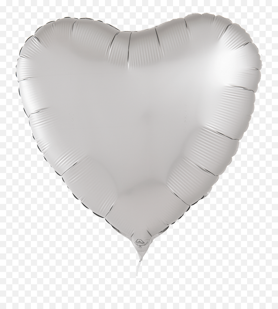 Heart Png White - Platinum Satin Heart Foil Balloon Decorative Emoji,Emoticon Word Balloon