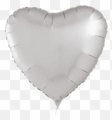 Heart Png White - Platinum Satin Heart Foil Balloon Decorative Emoji,Emoticon Word Balloon