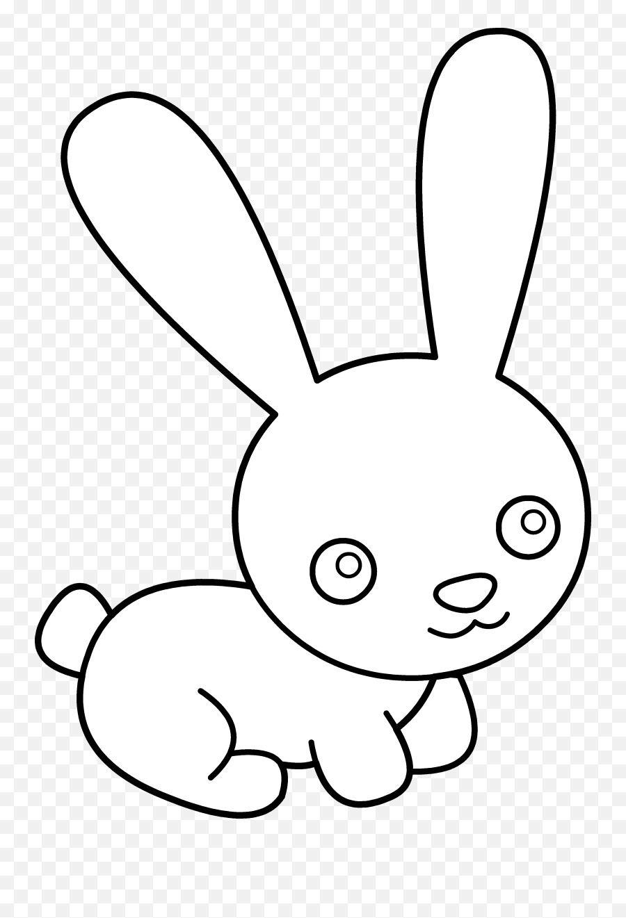 Easter Bunny Clipart Free Easter Bunny - Rabbit Cute Clipart Black And White Emoji,Bunny And Egg Emoji