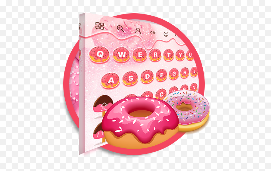 Cute Colorful Donut - Keyboard Theme Izinhlelo Zokusebenza Emoji,Donut Emoticon Twitter