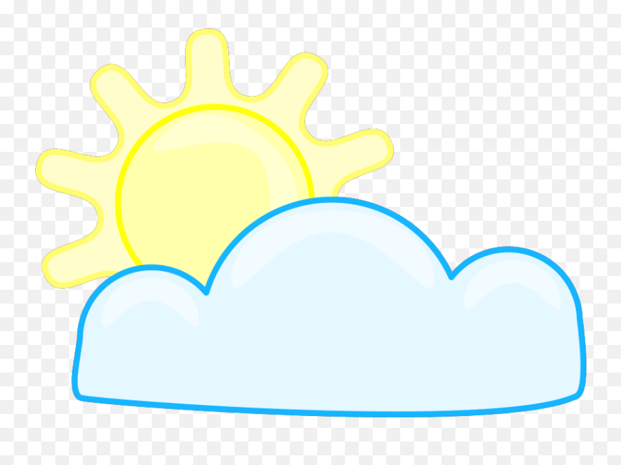 Slightly Cloudy Clip Art At Clkercom - Vector Clip Art Emoji,Weather Emoticons Mostly Cloudy