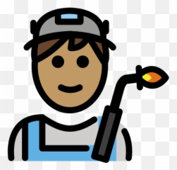 U200d Homem Soldador Industrial Com Tom De Pele Médio Emoji,Cara Emoticon Soldador