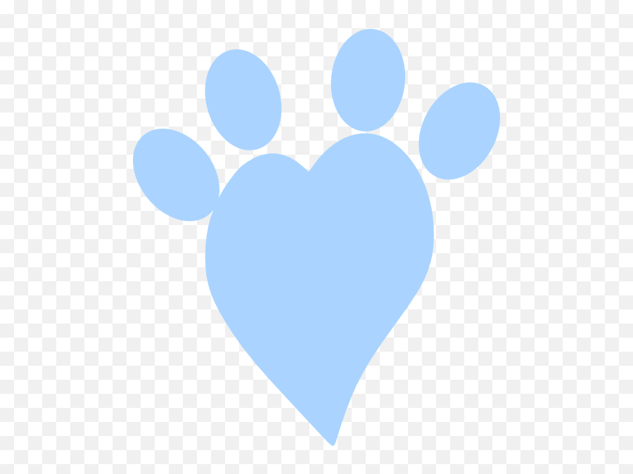 Blue Heart Paw Clip Art At Clkercom - Vector Clip Art Emoji,Blue Heart Emoji Copy And Paste