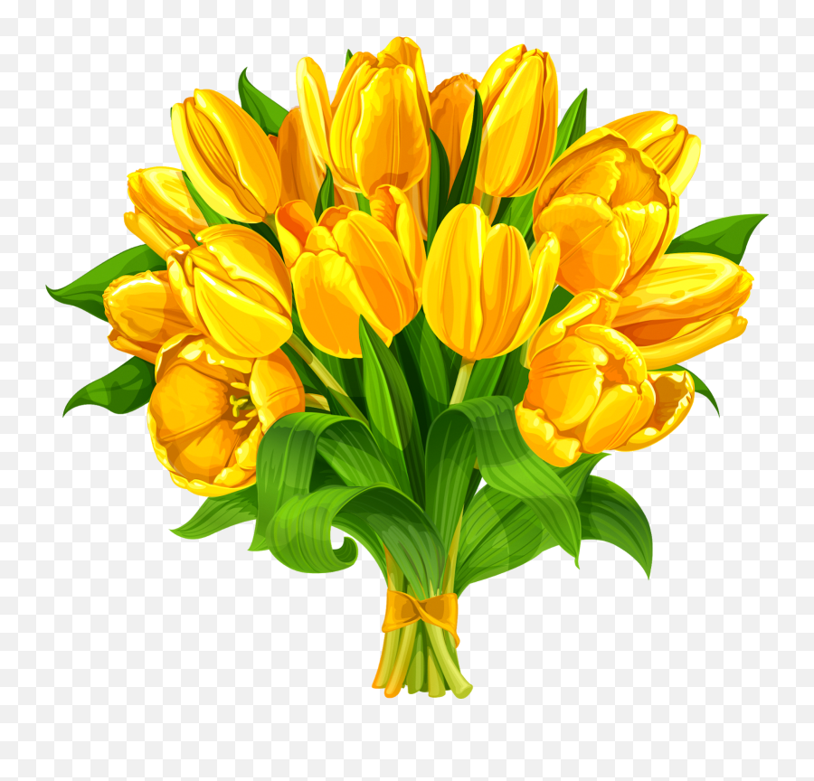 Tulip Flower Bouquet Yellow - Yellow Tulips Bouquet Png Emoji,Bouqet Emoji Twitter