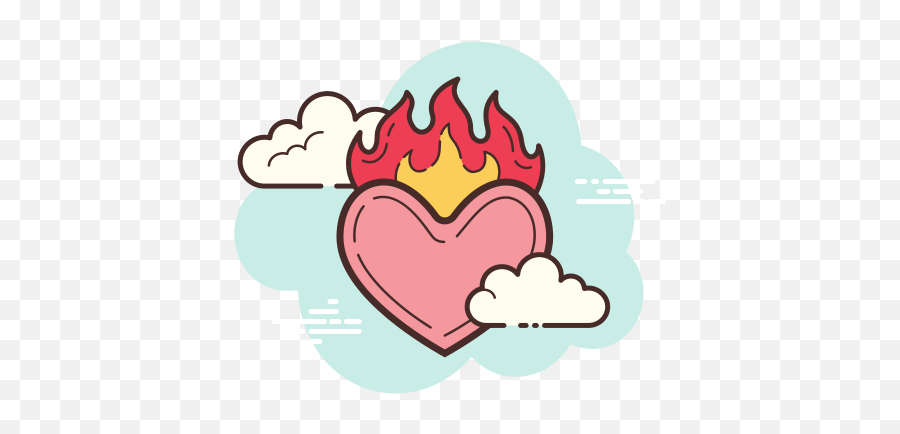 Icono De Corazón De Fuego Estilo Cloud Emoji,Fireheart Emoji