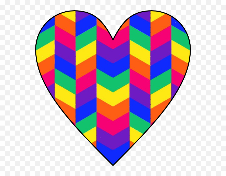 Rainbow Chevron Heart Sticker By Alicia Shanks - Vertical Emoji,Chevron Emoji
