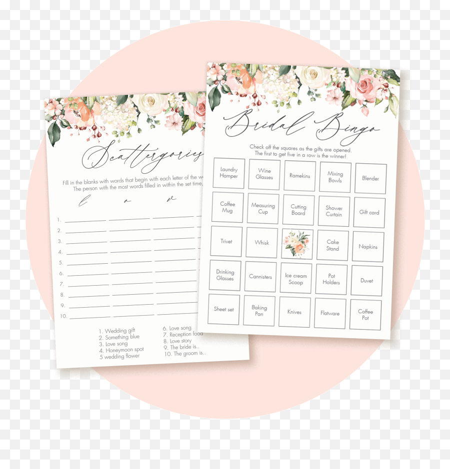 Romantic Floral Bridal Shower Printable - Horizontal Emoji,Bridal Shower Emoji Game