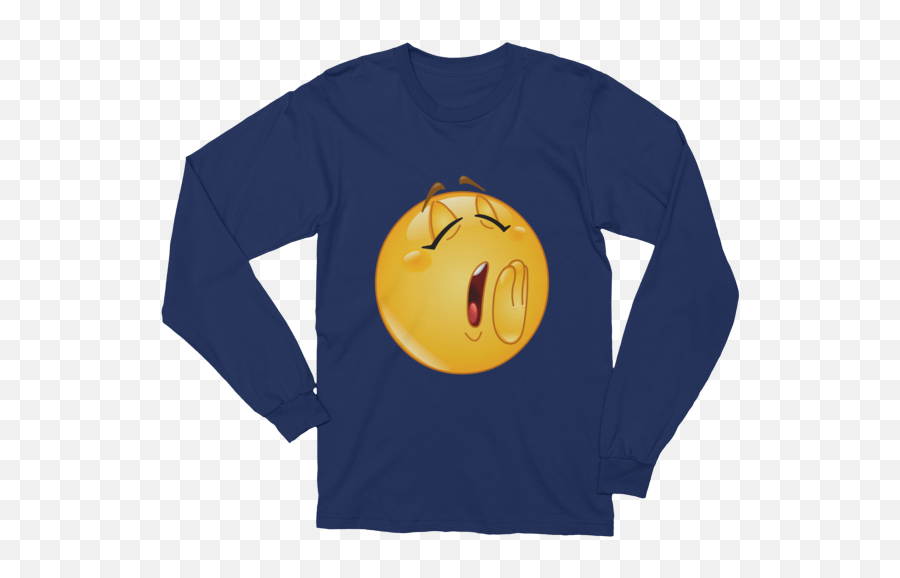 Unisex Yawn Emoji Long Sleeve T - Shirt What Devotion Coolest Online Fashion Trends Federal Reserve Bank T Shirt,Yawning Emoji