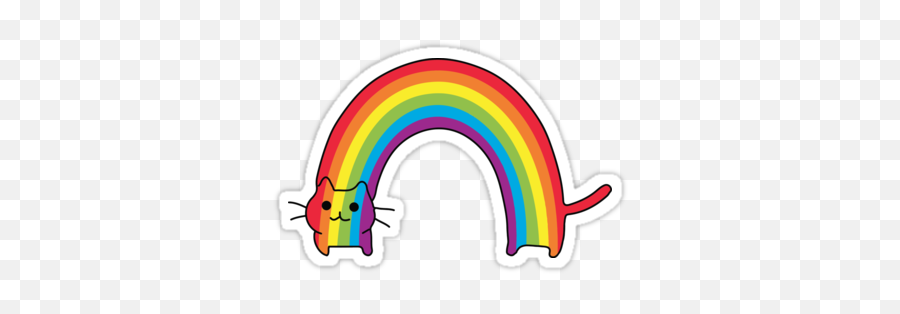 Rainbow Catu0027 Sticker By Whitneykayc Cat Stickers Rainbow - Rainbow Cat Sticker Emoji,How To Do Kawaii Cat Emoticons