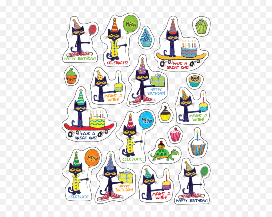 Stickers - Inspiring Young Minds To Learn Pete The Cat Birthday Emoji,Emojis Stickers And Grips