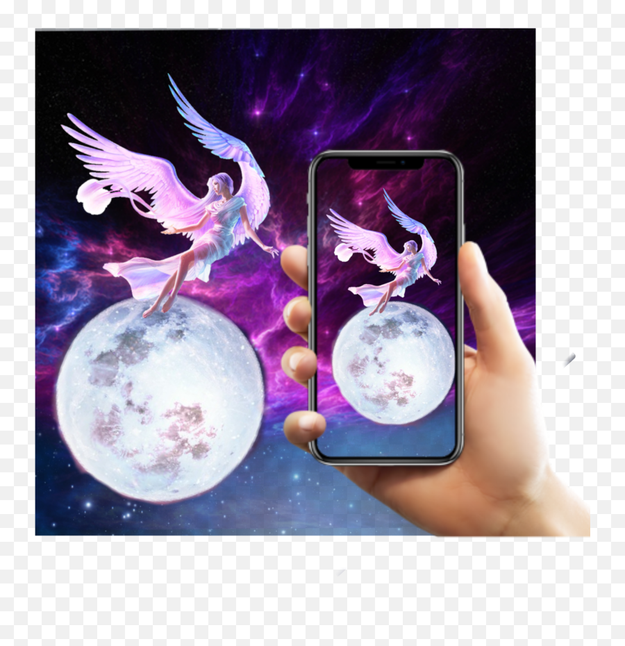 Moon Pegasus Girl Galaxy Sticker By Diyweltlenis - Unicorn Emoji,Moon Emojis Samsung Vs Iphone