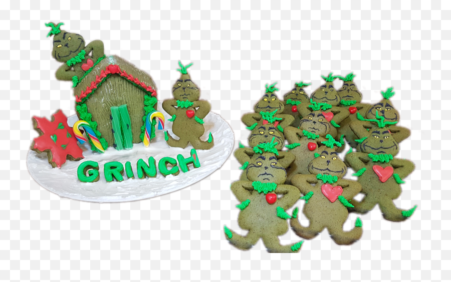 Grinch Gingerbread Men Cookies With Bonus Grinch - Gingerbread Grinch Emoji,Hair Flip Emoticon Kakao