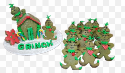 Grinch Gingerbread Men Cookies With Bonus Grinch - Gingerbread Grinch Emoji,Hair Flip Emoticon Kakao