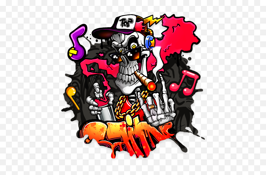 Graffiti Skull - Caveira Grafite Emoji,Hip Hop Emoji Graffiti