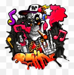 Graffiti Skull - Caveira Grafite Emoji,Hip Hop Emoji Graffiti