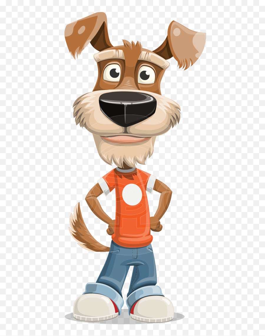 Dressed Dog Cartoon Vector Character - Afrikaans Lekker Dag Quotes Emoji,Cartoon Dog Emotions Chart