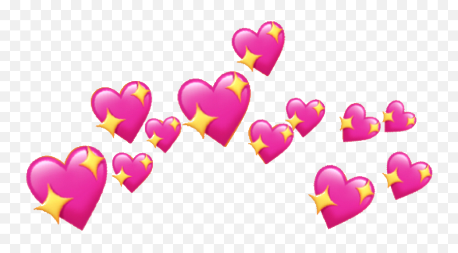 Cute Stickers Emoji Wallpaper - Aesthetic Transparent Pink Hearts,Gold Heart Emoji