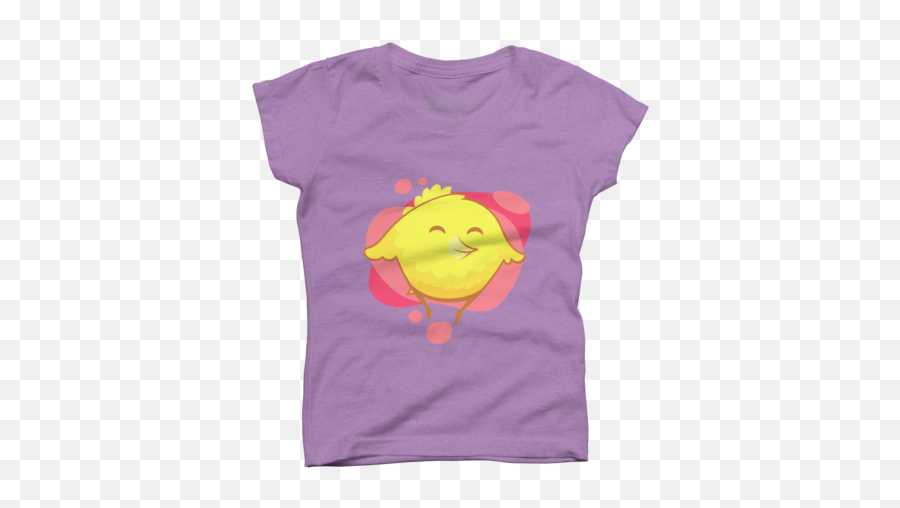 New Purple Chicken Girlu0027s T - Shirts Design By Humans Short Sleeve Emoji,Rooster Emoticon