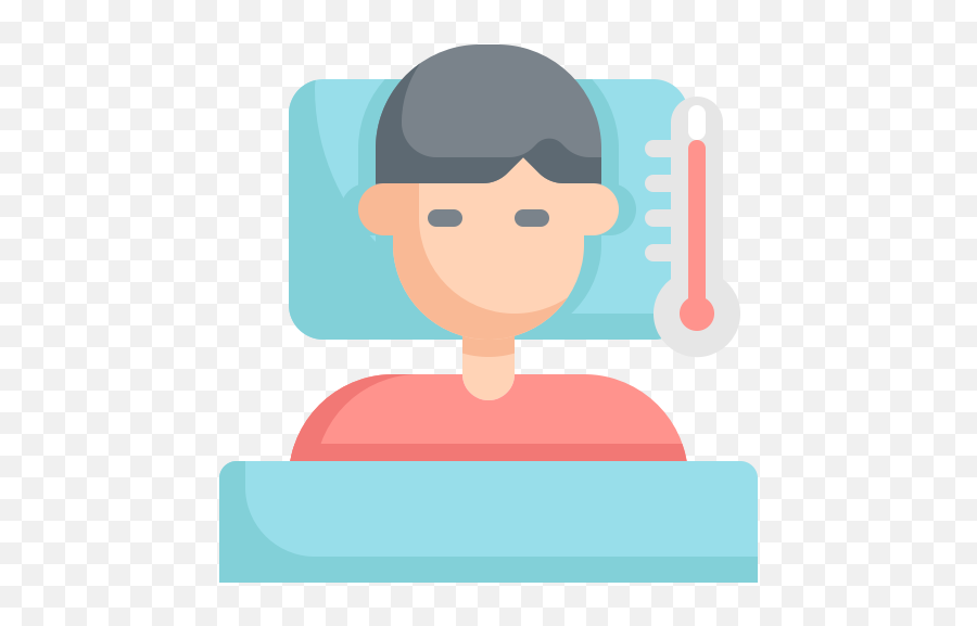 Bed Fever Ill Sick Temperature Thermometer Icon - Free For Adult Emoji,Sick Emoji With Thermometer
