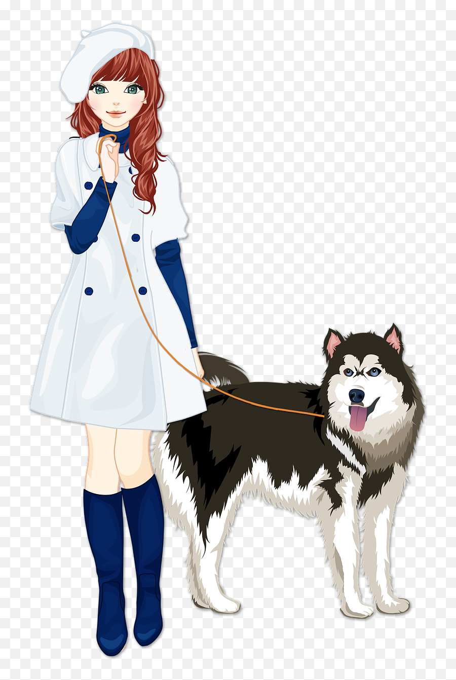 Friends Beautiful People Girls Dog - Girls With Dogs Cartoon Emoji,Husky Emotions