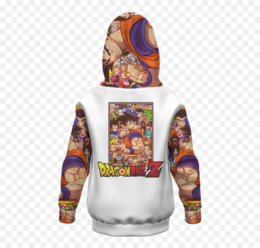 Dragon Ball Z All Characters Awesome Art White Kids Hoodie - Hooded Emoji,Dbz Fusion Dance Emoticon