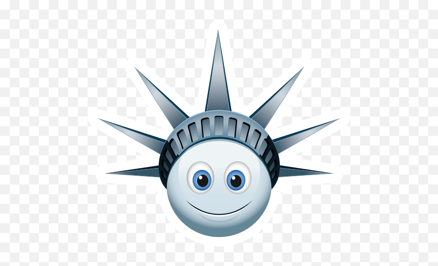 Cute Blue Lady Liberty Emoji Sticker - Happy,Liberty Emoji