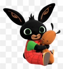 Bing Bunny Hugging Flop Transparent Png - Stickpng Bing Bunny Emoji,Bunny Holding Cake Emoticon