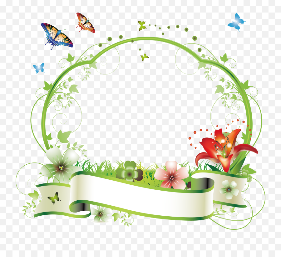 Download Picture Plant Flower Summer Frame Vector Design - Flower Border Clip Art Design Emoji,Spring Emoticon Vectors