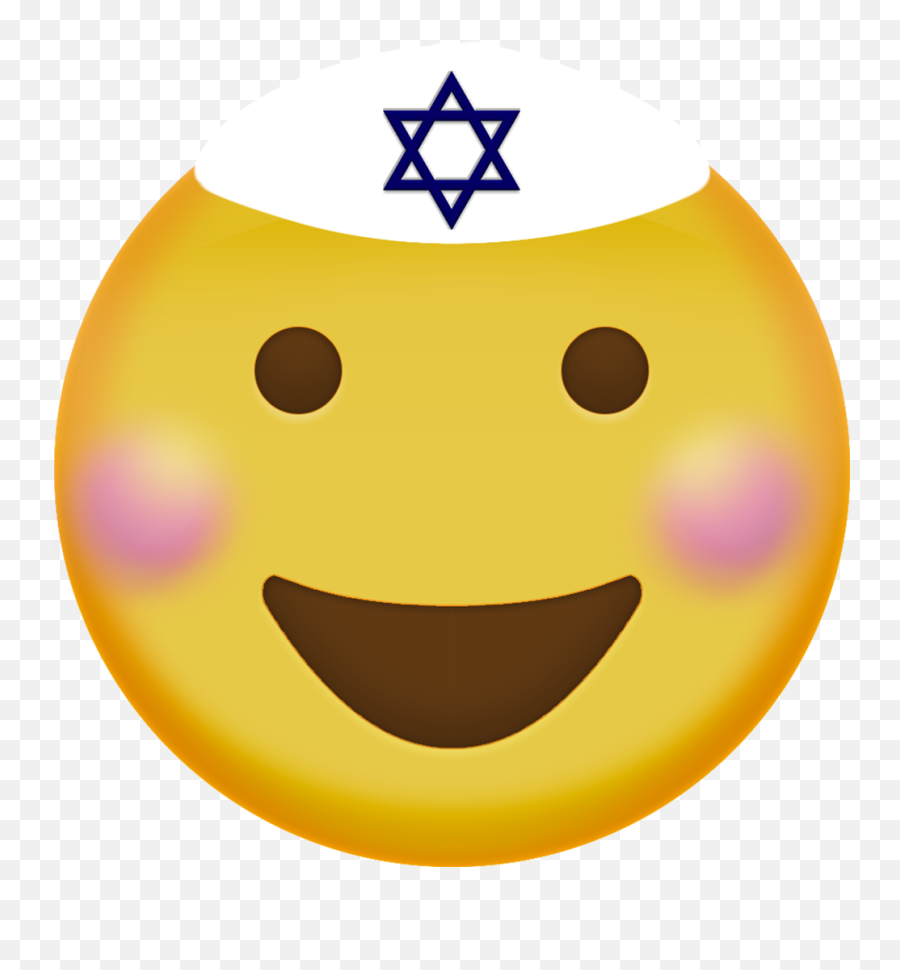 Elegant Playful Illustration Design - Wide Grin Emoji,Happy Jewish Emoticon