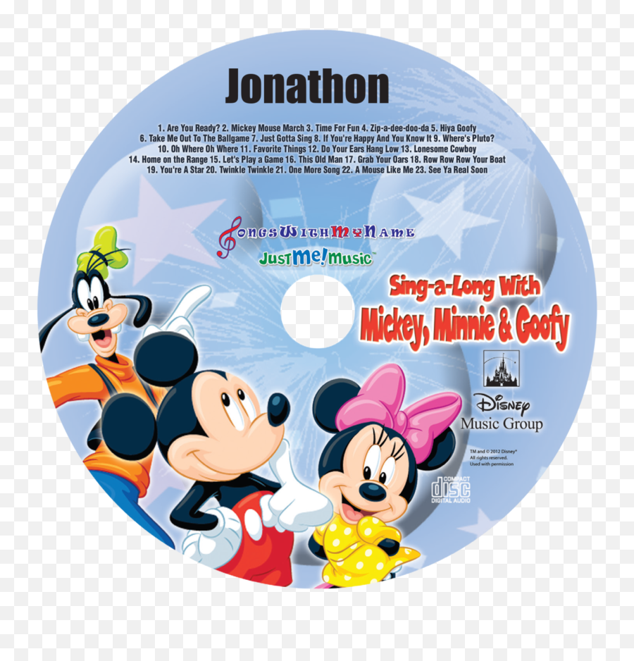 Sing Along With Mickey Minnie And Goofy - Personalized Music Cd Emoji,Disney Goofy Thinking Emotion Face