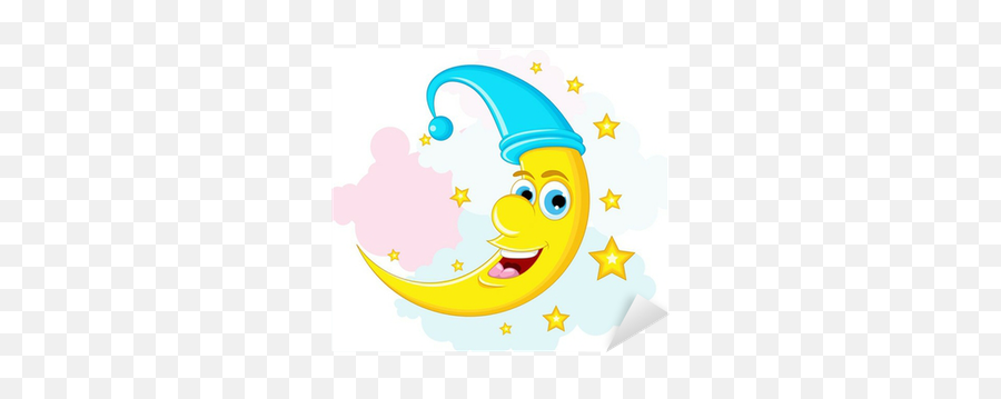 Sticker Star And Moon Cartoon - Pixershk Emoji,Moon Crescent Emoticon