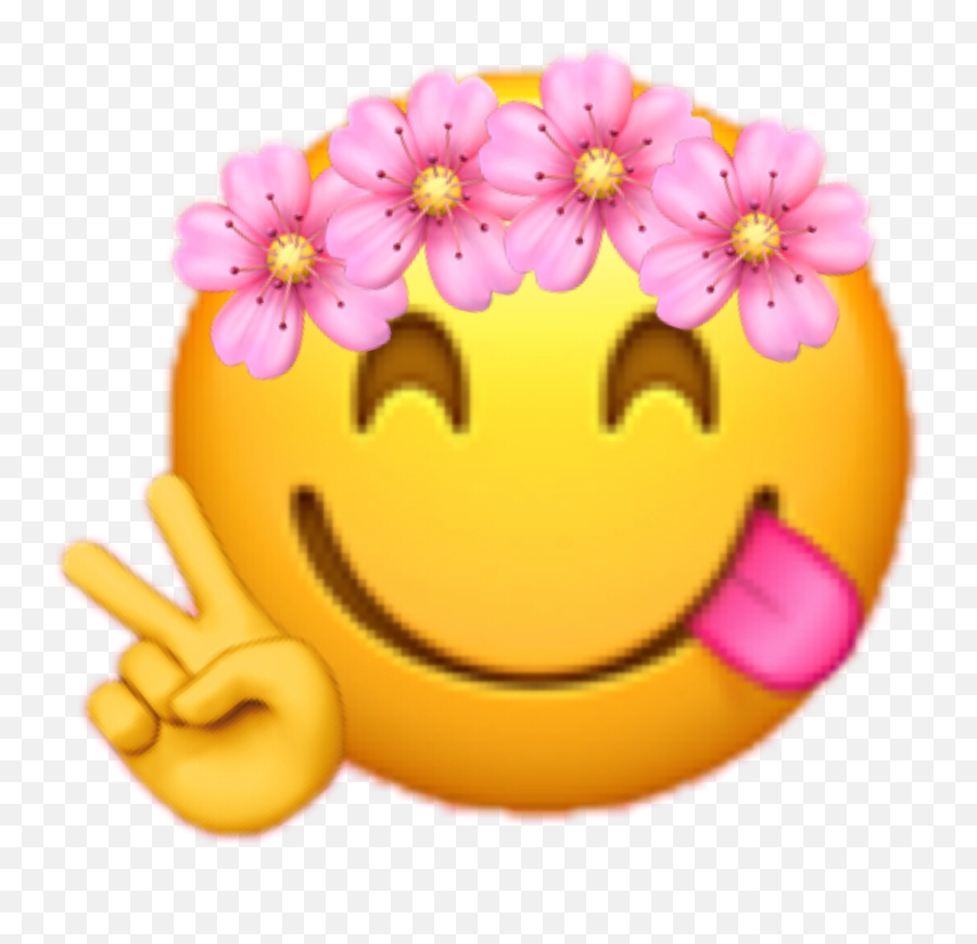 Emoji Peace Flowercrown 233528549030212 By Cuteandfunny,Emoji With Lines Over Head