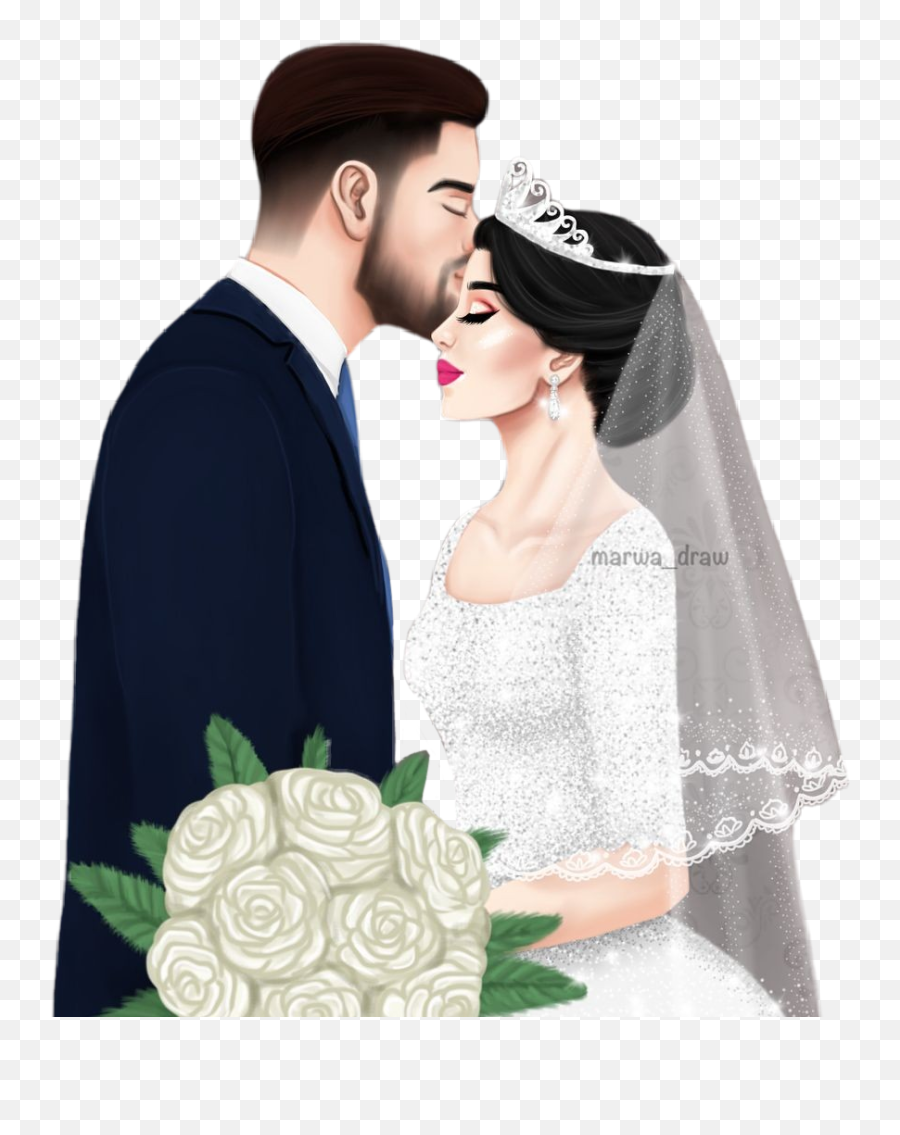 Wedding Boyfriends Marriage Sticker - Marwa Draw Emoji,Emoji 2 Wedding