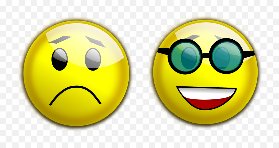 Smiley Glossy Yellow Unhappy Png Picpng - Happy And Sad Face Transparent Emoji,Excited Emoticon