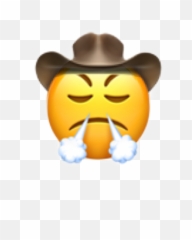 Cowboy Cowboyemoji Yeehaw Sticker - Iphone Angry Emoji Face,Frustrated Emoji