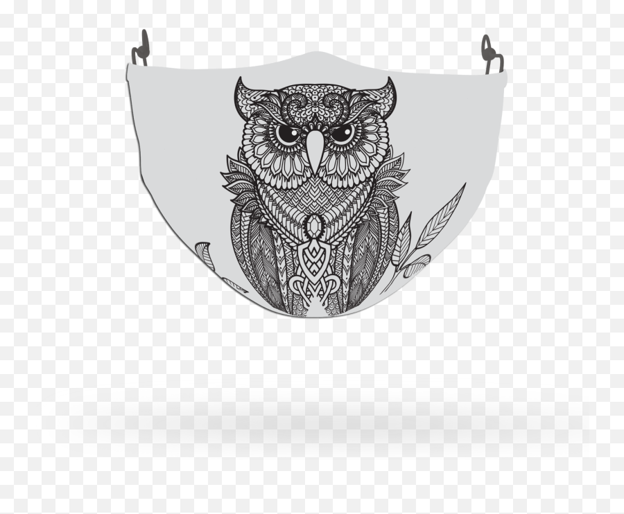 Owl Animal Face Covering Print 4 - Eastern Screech Owl Emoji,Screech Emoji