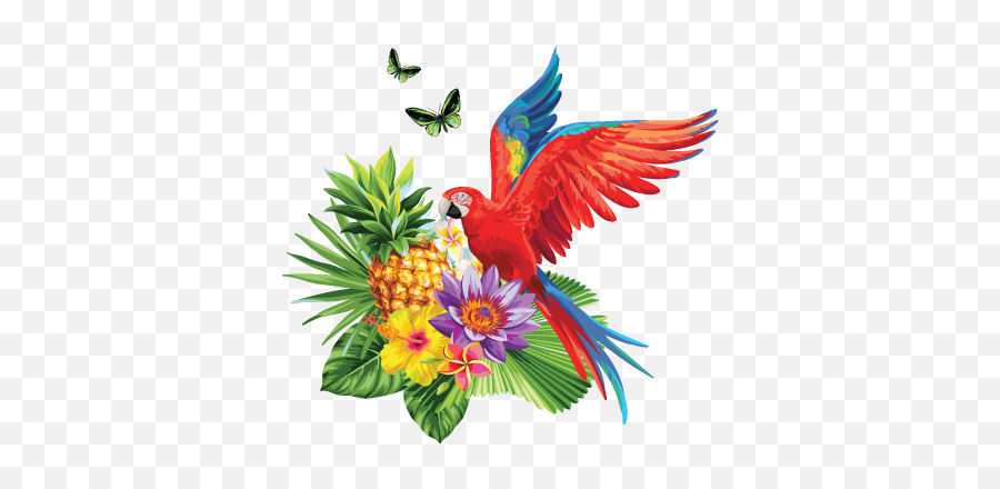 Pin En Aves - Stickers Fleurs Tropicales Emoji,Parrot Emojis