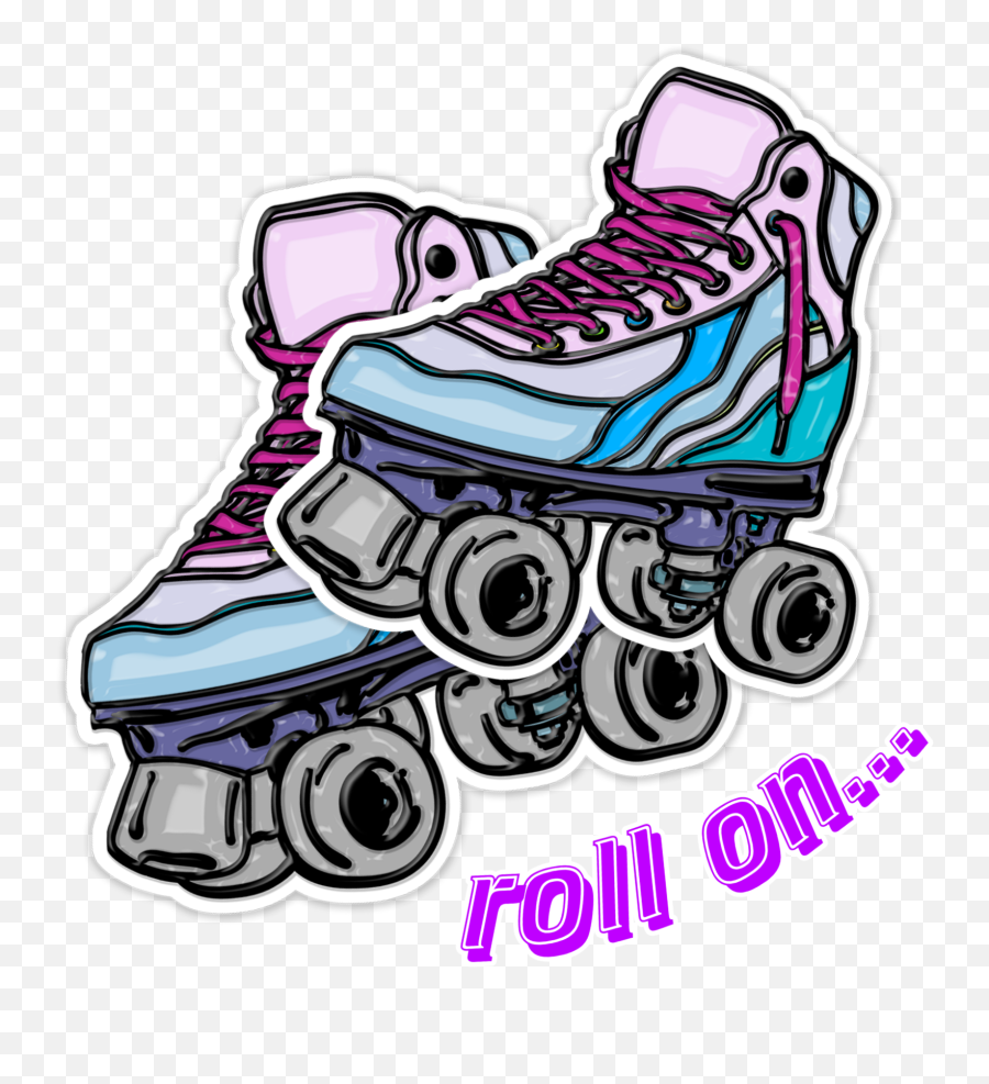 Rollerskates Skate Sticker - For Teen Emoji,Skate Emoji