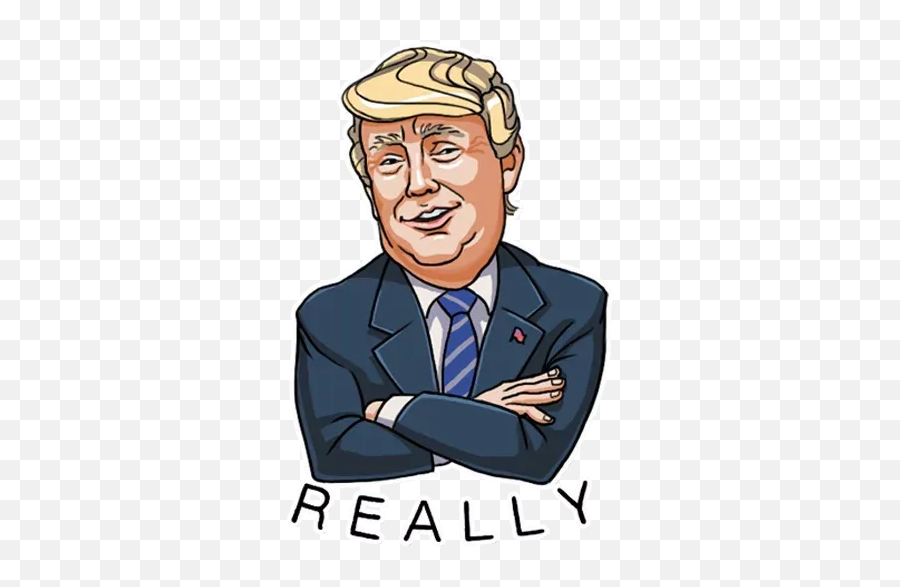 Donald Trump Whatsapp Stickers - Stickers Cloud Donald Trump Cartoon Sticker Emoji,Dump Trump Emoji