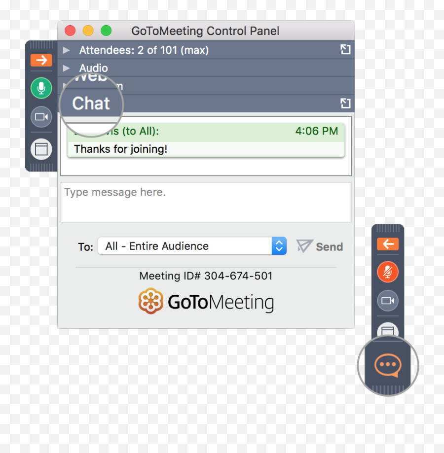 Gotomeeting Attendee Guide For Mac - Chat Im Goto Meeting Emoji,Goto Webinar Emoticon