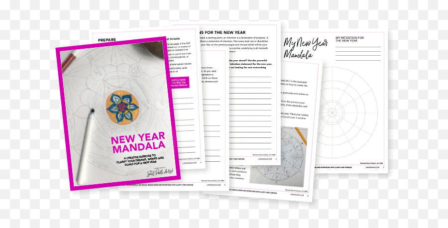 New Year Mandala For Creating Goals Intentions And - Document Emoji,Mandala Expressive Arts Wise Mind Emotion
