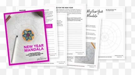 New Year Mandala For Creating Goals Intentions And - Document Emoji,Mandala Expressive Arts Wise Mind Emotion